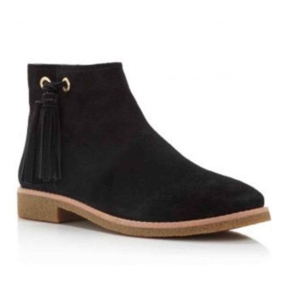 KATE SPADE Bellamy Suede Tassel Black Booties - Picture 2 of 11